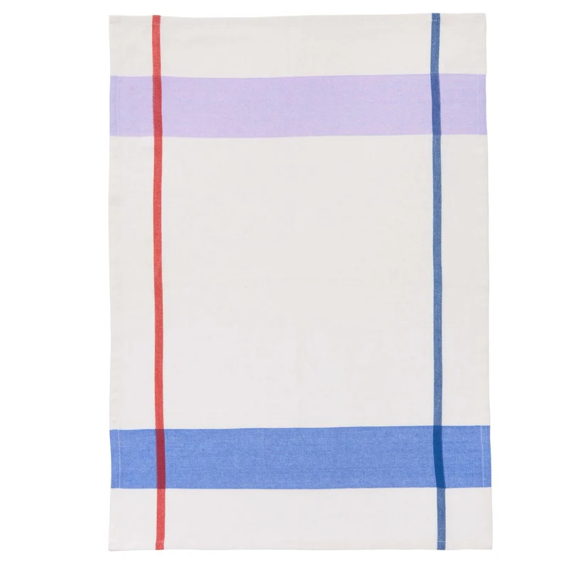 Viskestykke stribet, lilla/ivory - 50x70 cm.