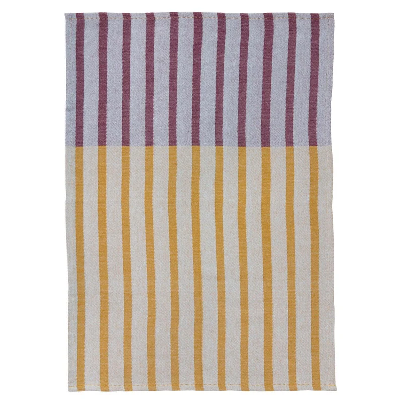 Viskestykke stribet, bordeaux/blå - 50x70 cm.
