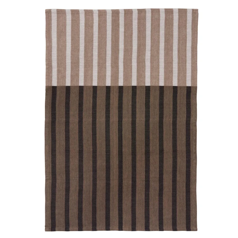 Viskestykke stribet, sort/grøn - 50x70 cm.