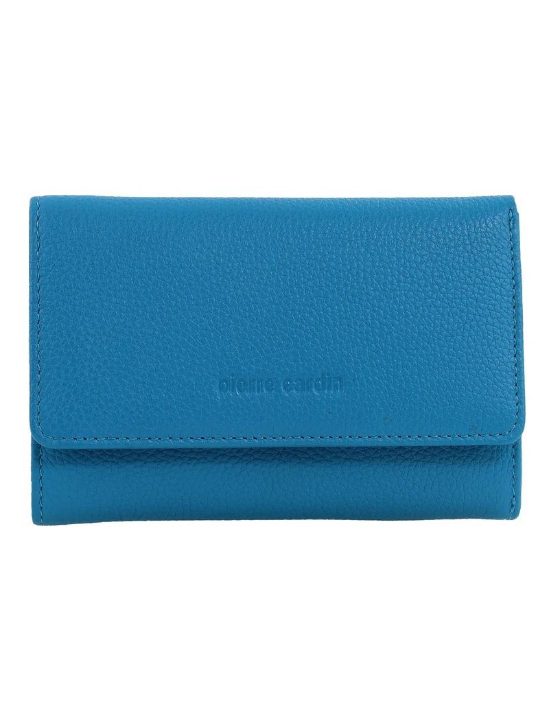 Pierre Cardin Women's Leather Tri-Fold Protected RFID Wallet Topaz 14cm