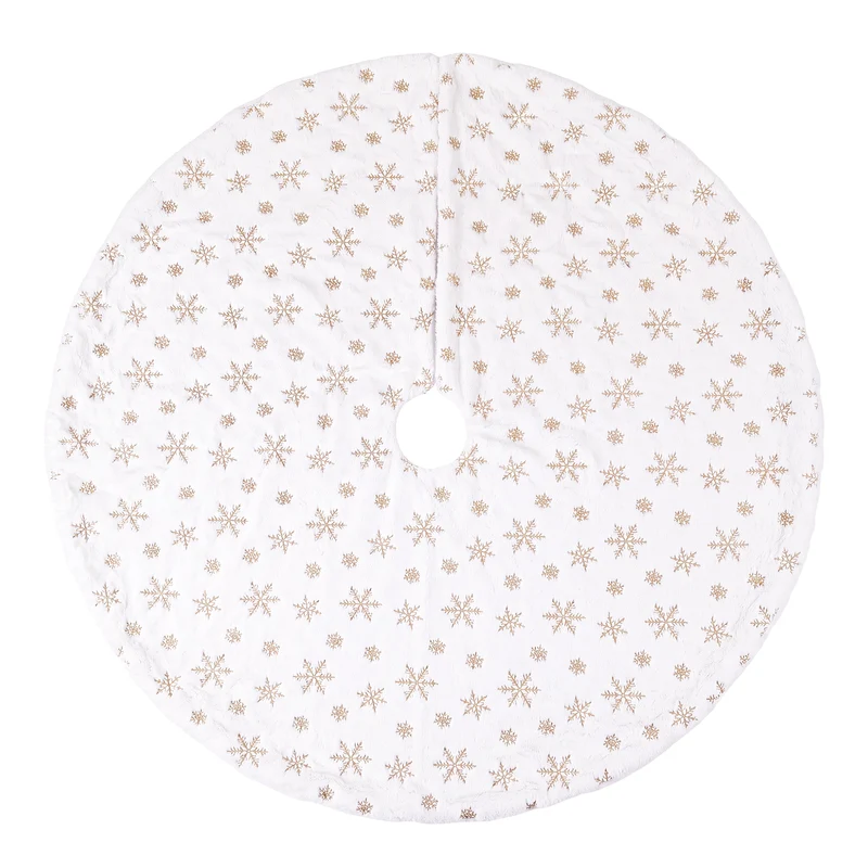 Jingle Jollys Christmas Tree Skirt 90cm Snowflake Ornaments Xmas Decorations