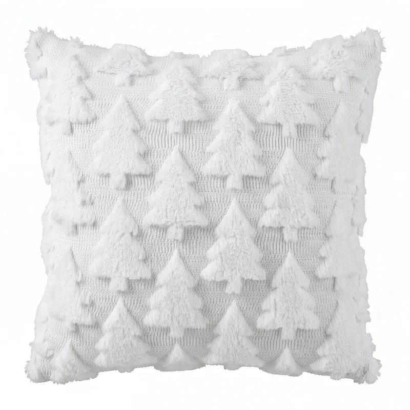 Jingle Jollys Christmas Tree Pillow Covers 2 Packs Cushion Covers White
