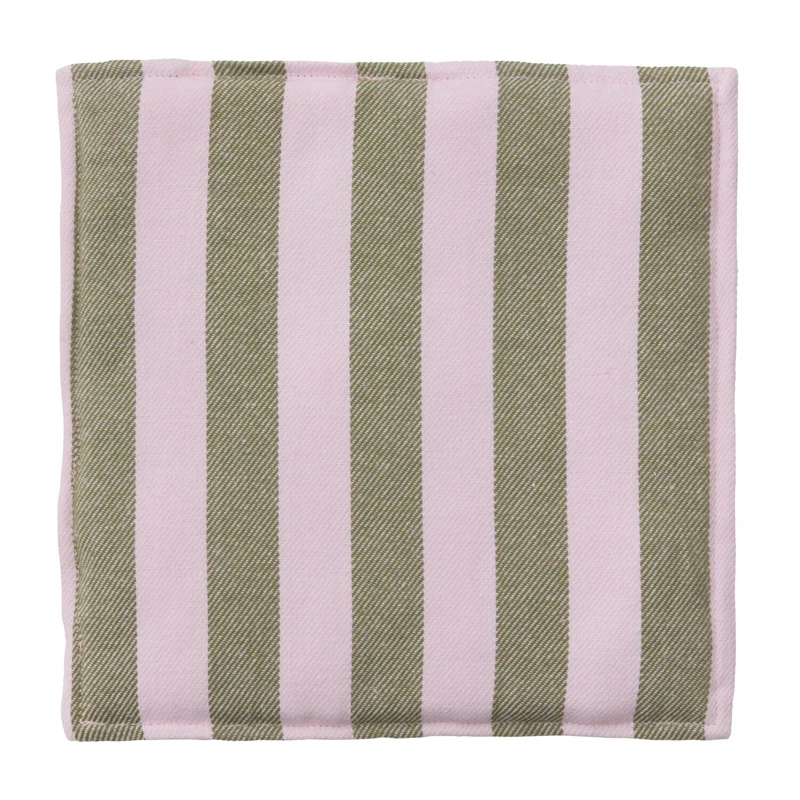Grydelapper m. denim kant, grøn/rosa - 2 stk.