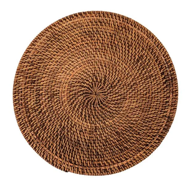 Ziczac Rattan Bordstablett 36 cm Mörkbrun