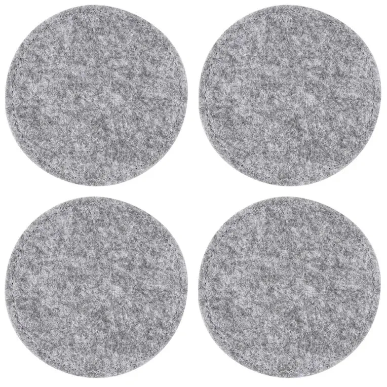Ziczac Nuno Glasunderlägg 10 cm 4-pack Ljusgrå
