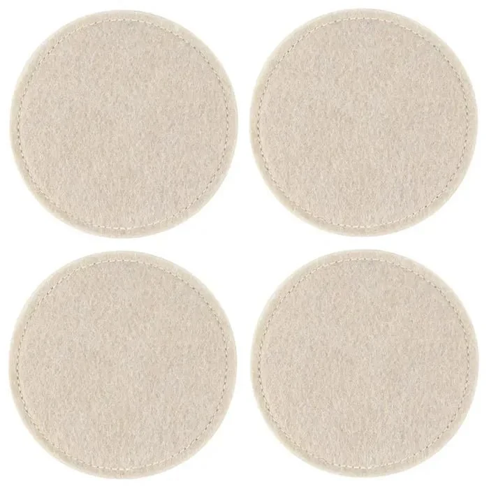 Ziczac Nuno Glasunderlägg 10 cm 4-pack Beige
