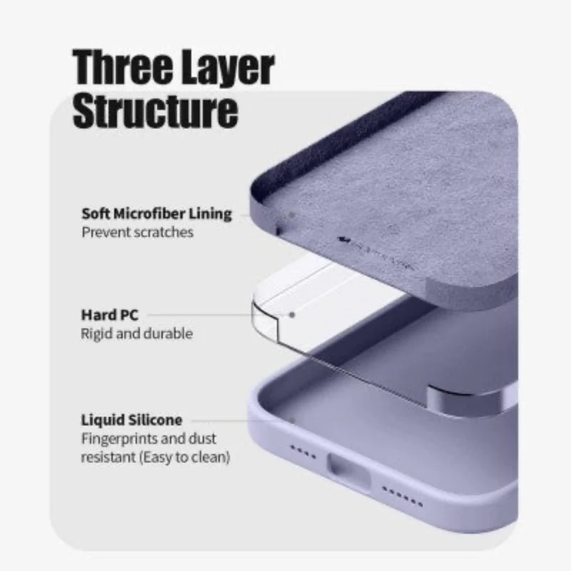 Goospery Silicon for iPhone 16 Pro - Lavender Grey