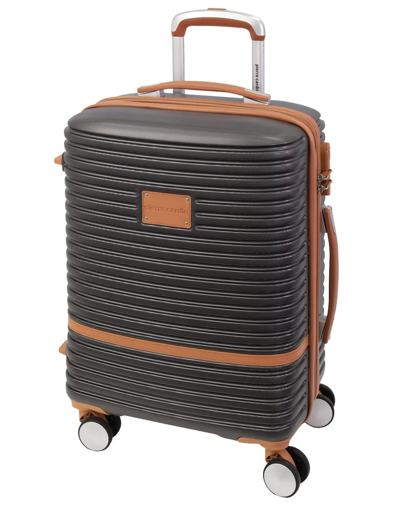 Pierre Cardin Cabin Hard-Shell Suitcase Travel Luggage 54cm Charcoal