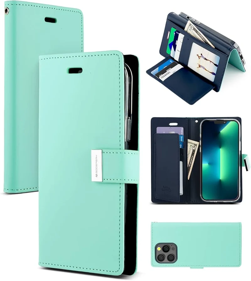 Goospery Rich Diary case for iPhone 14 Pro - Mint