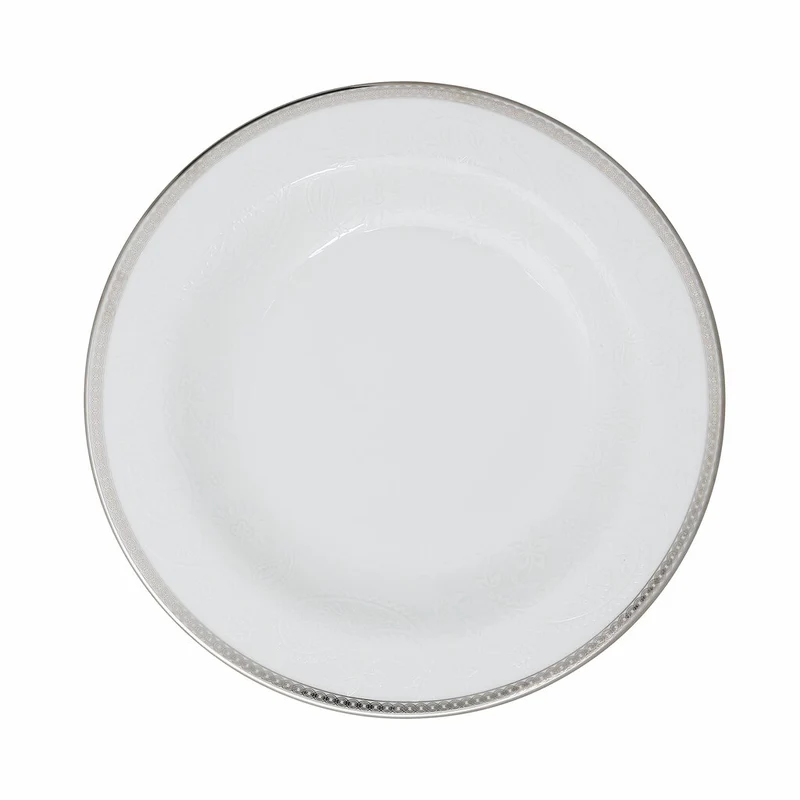 Royal Porcelain Silver Paisley Assiett 21 cm Vit