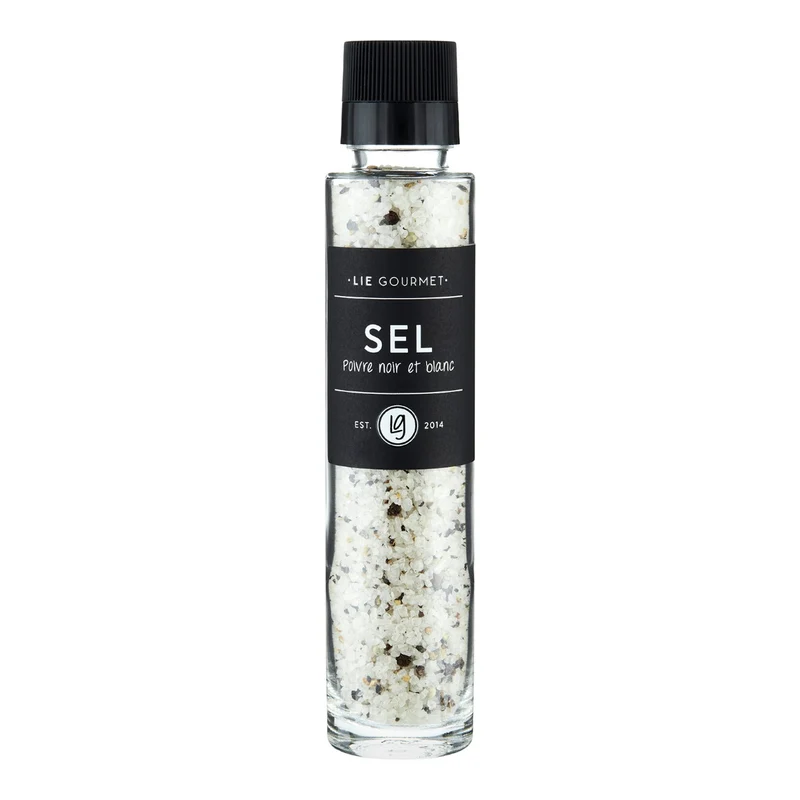 Kværn, havsalt med sort/hvid peber - 290g.