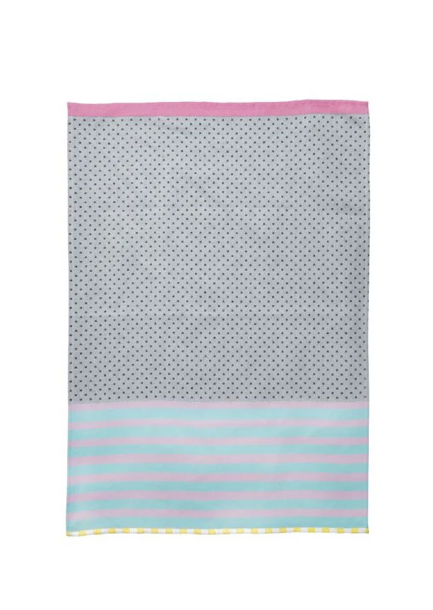 Me tea viskestykke - Mint/rose/white/yellow