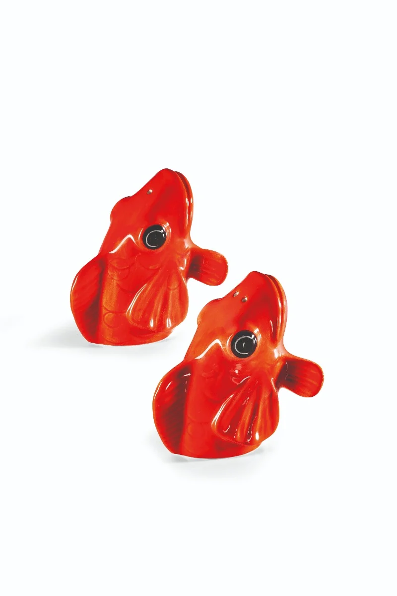 Salt- og peber dispenser, fishes for dishes - rød