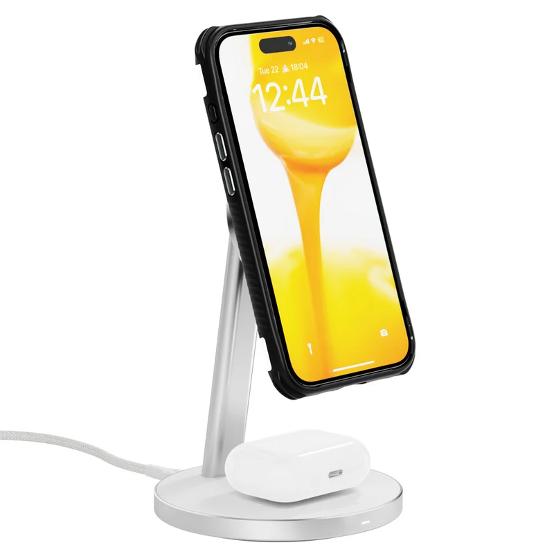 EFM Qi2 15W Duo Wireless Charge Stand with 20W Power Supply and 1.2M Cable (White)