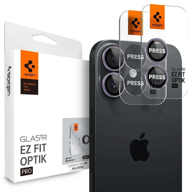 SPIGEN EZ Fit Optik Pro 2PCS Glass Camera Lens Protector for iPhone 17/16/16 Plus (Purple)