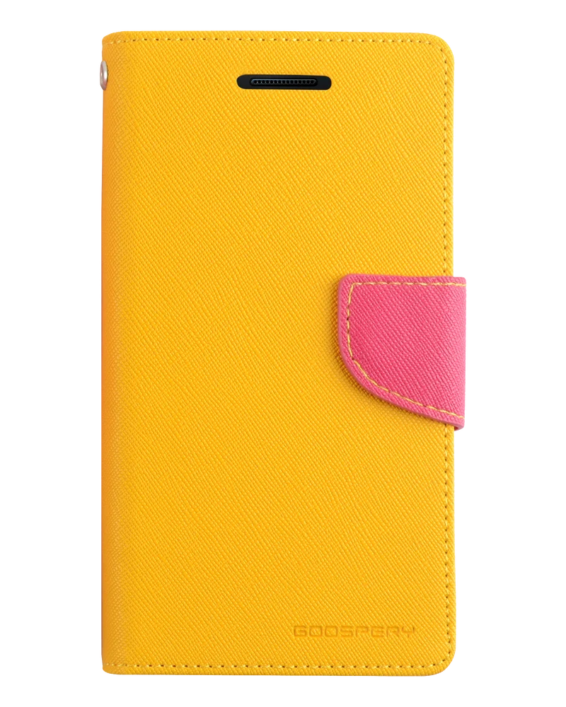 Goospery Fancy Diary for iPhone X/XS - Yellow/ Hot Pink