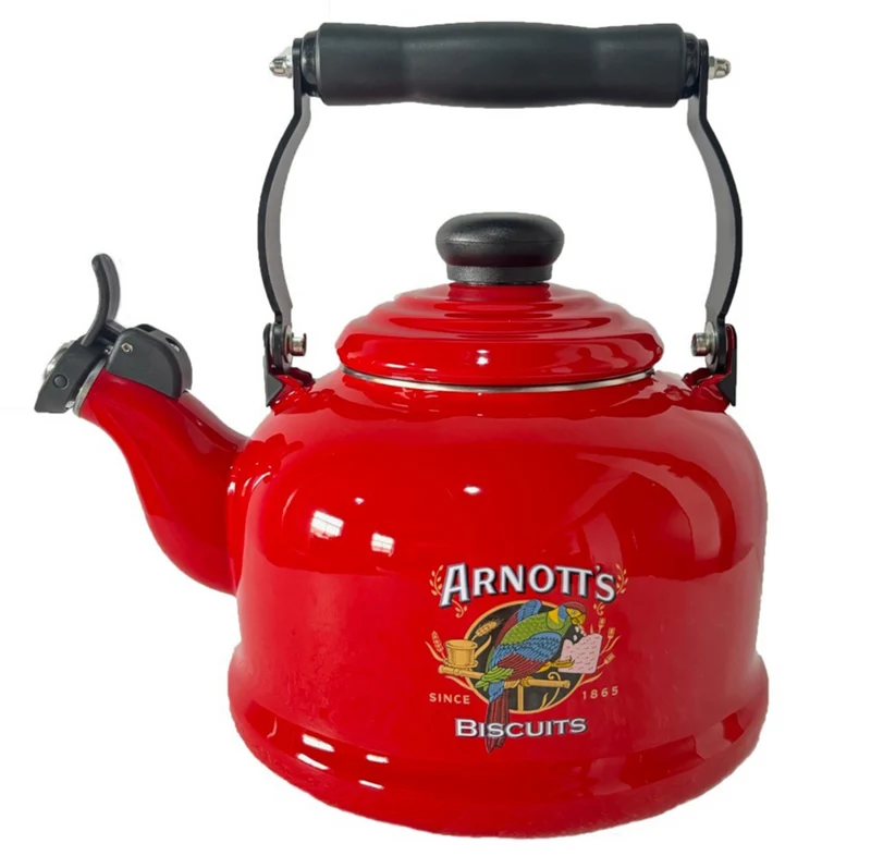 Rojo Arnotts Enamel Whistling Kettle 2.1L - Red