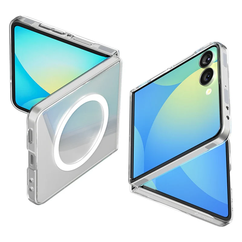 Spigen Samsung Galaxy Z Flip 7 Air Skin (MagFit) Case - Clear Case / White Ring