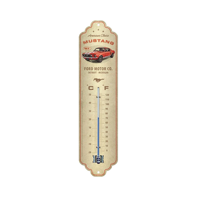 Nostalgic-Art Wall Metal Thermometer Ford Mustang GT 1967 28x6.5x2cm