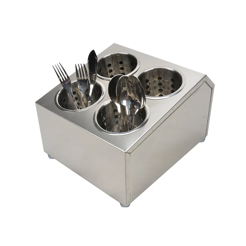 SOGA Stainless Steel Conical Cutlery Holder with 4 Holes
