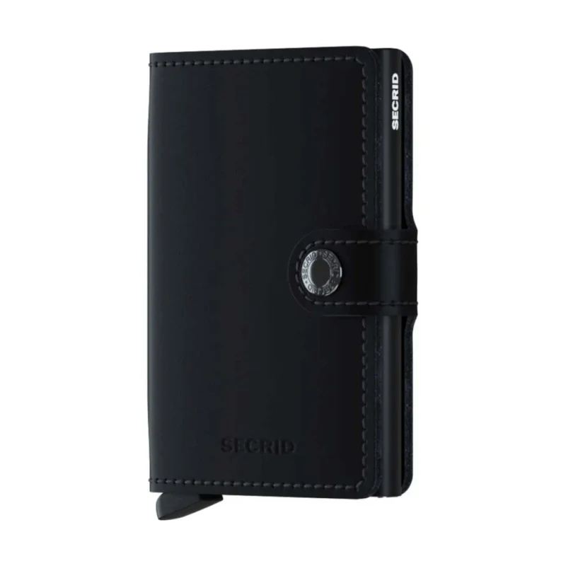 Secrid Miniwallet Compact RFID Aluminium Leather Card Wallet Black