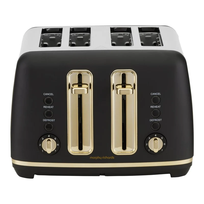 Morphy Richards Ascend Soft Gold Black 4 Slice Toaster with Variable Browning