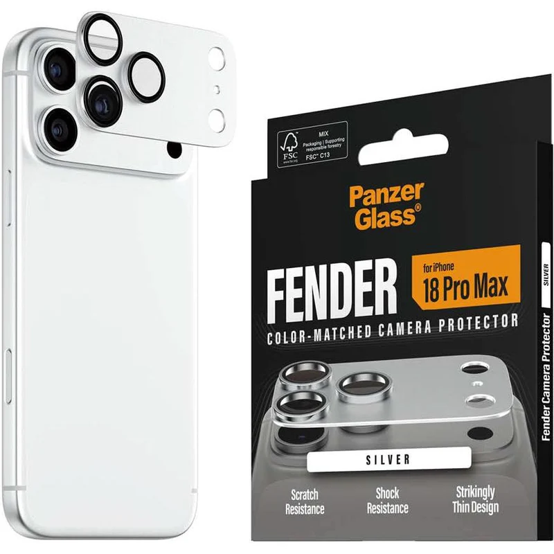 PanzerGlass Fender Camera Protector for iPhone 18 Pro Max (Silver)
