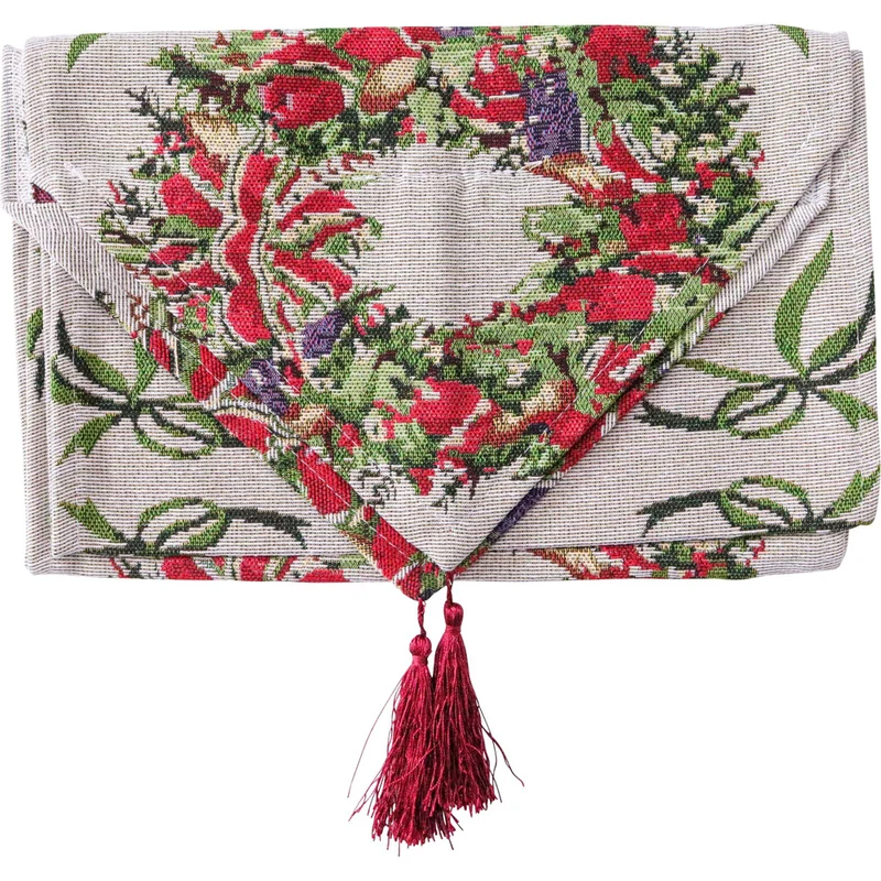 LVD 34x180cm Polyester Wreath Christmas Table Runner Home/Kitchenware Decor
