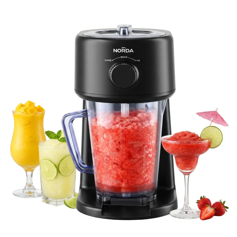 NORDA 1.1L Slushie Machine Shaved Ice Maker 3 Texture Levels Black