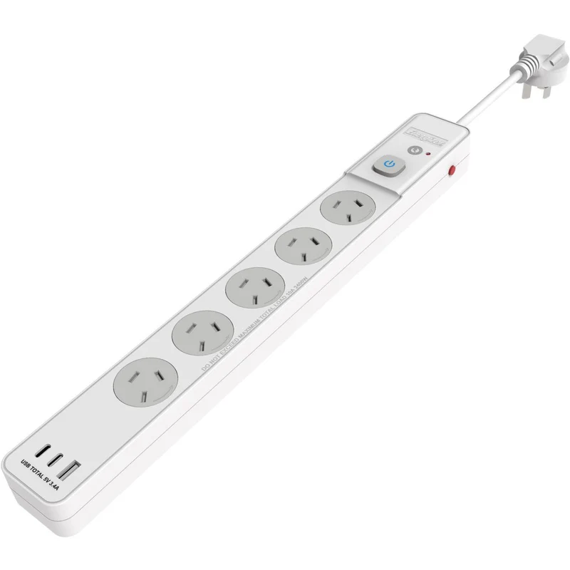 Energizer 5-Port Surge Protection Powerboard
