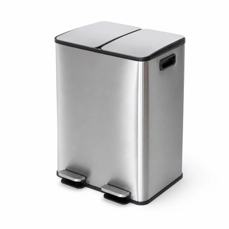 Hacienda 2 x 20L 40L Dual-Compartment Pedal Operation Rubbish Bin with Carbon Filter