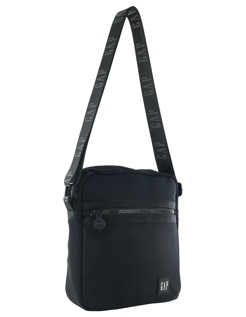 GAP Unisex Nylon Shoulder Crossbody Bag w/ Secure Zip 24x29cm Black
