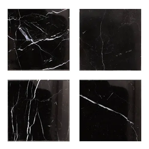 Stiernholm Marmor glasunderlägg 10x10 cm 4-pack svart
