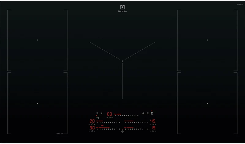 Electrolux 90cm 5 Zone Induction Cooktop with SenseFry, Black, 700 Series
