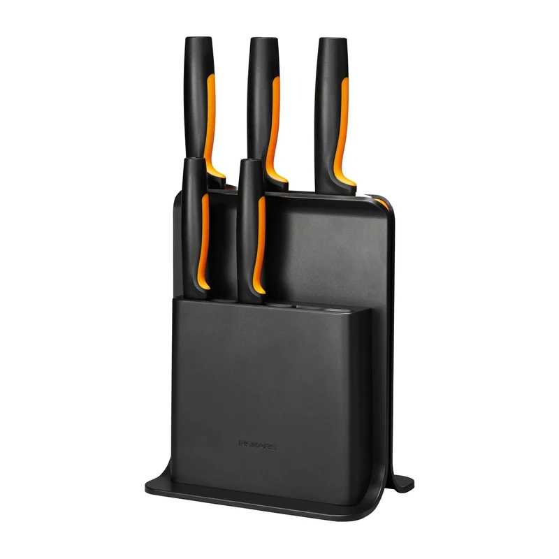 Fiskars Functional Form Knivblock med 5 Knivar Svart