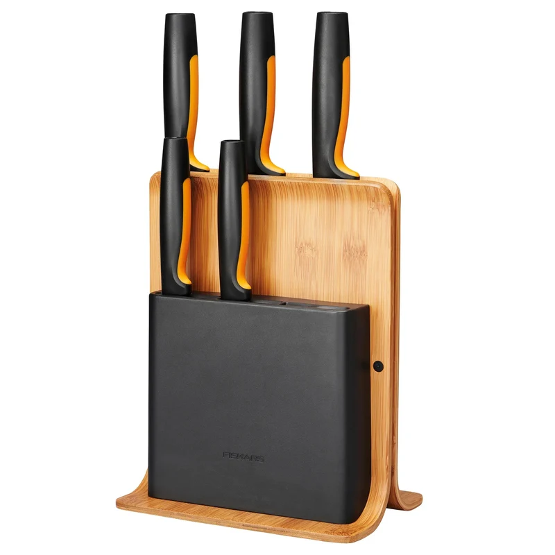 Fiskars Functional Form Knivblock med 5 knivar Bambu