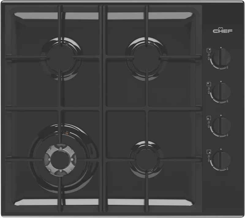 Chef 60cm Gas Cooktop Dark Stainless