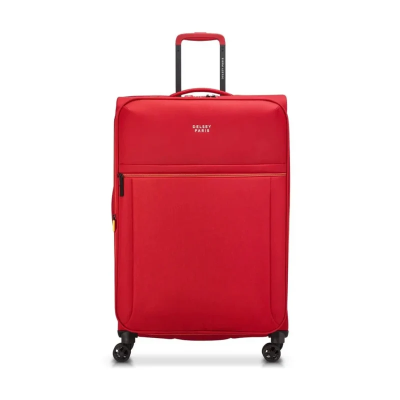 Delsey Brochant 3 Large 78cm Expandable Travel Luggage Suitcase TSA Lock Red