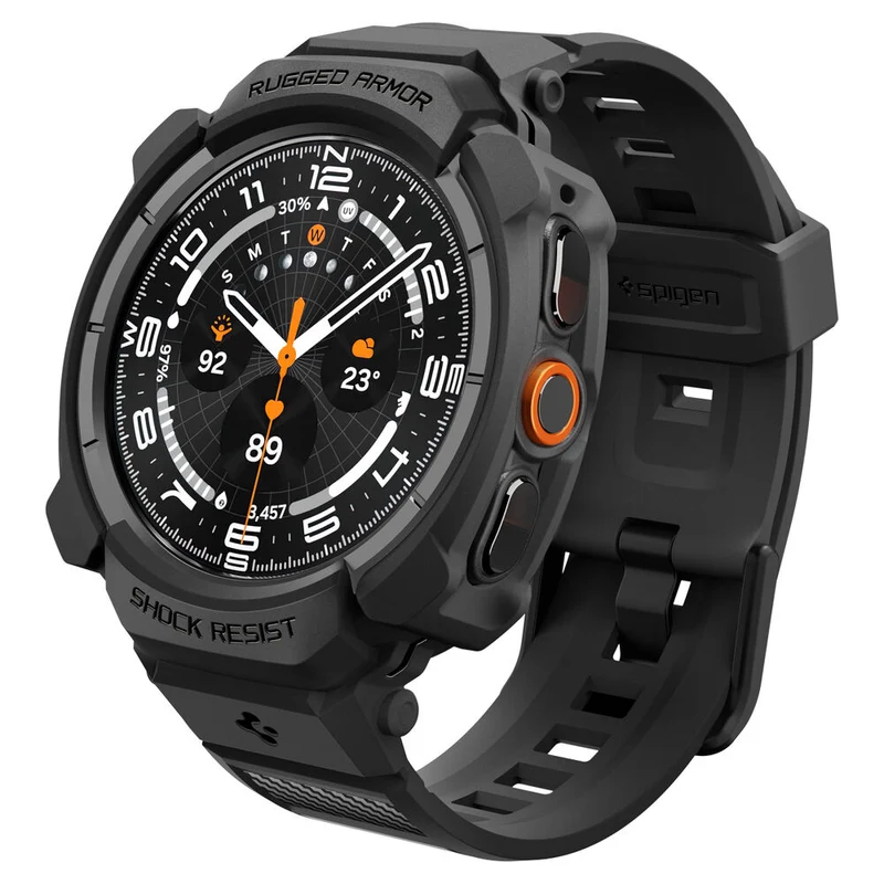 Spigen Galaxy Watch Ultra 2 47mm 2026 Rugged Armor Pro Band Case (Black)