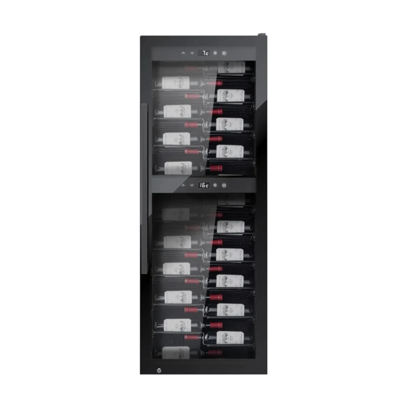 Caso 97 Bottle Presentation Style Lockable Wine Fridge With UV Glass Silver