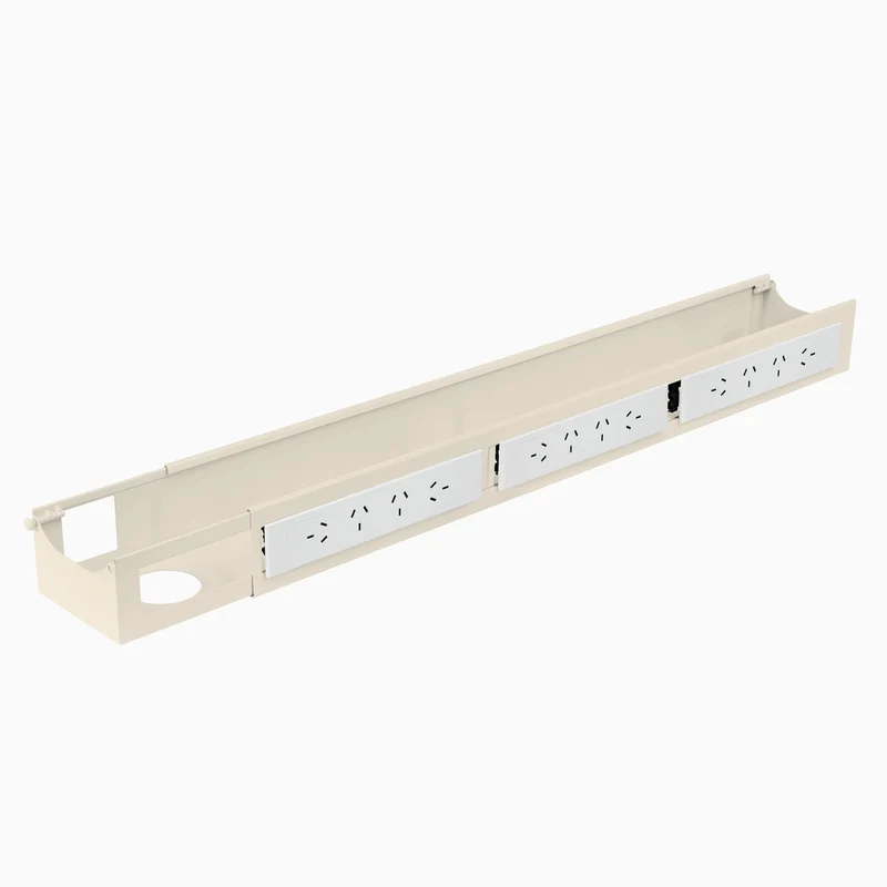Desky Integrated Cable & Data Channel 12-Plug Wheat