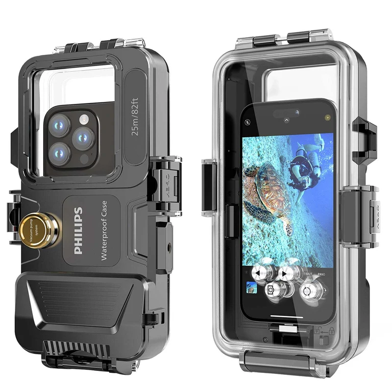 Philips Diving Phone Case for iPhone 7-14 Mobile Protection Cover (Clear)