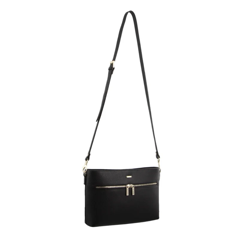 Morrissey Italian Structured Leather Cross Body Handbag (MO3028) Bag - Black