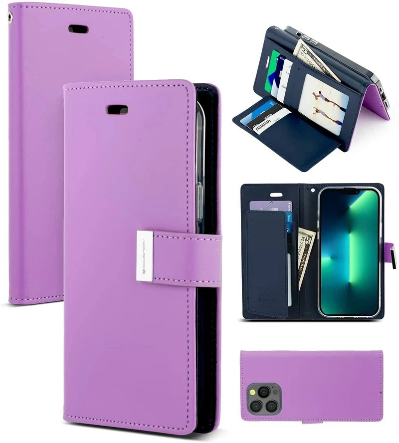 Goospery Rich Diary case for iPhone 15 - Purple