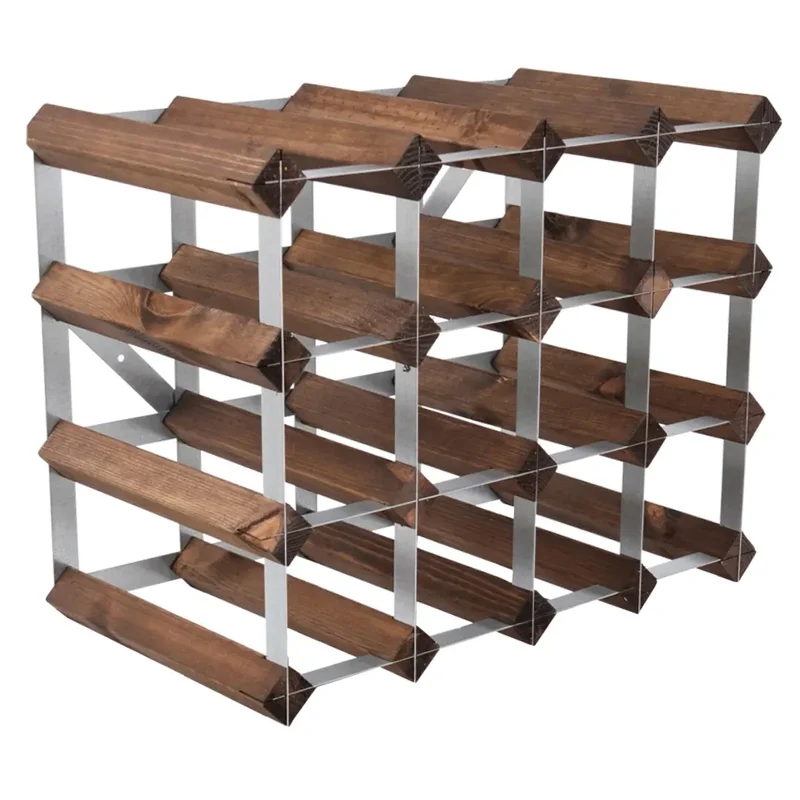 Traditional Wine Rack Vinställ Dark Oak 16 Flaskor