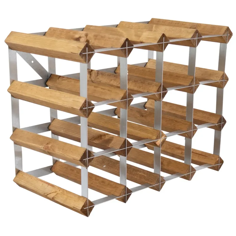 Traditional Wine Rack Vinställ Light Oak 16 Flaskor