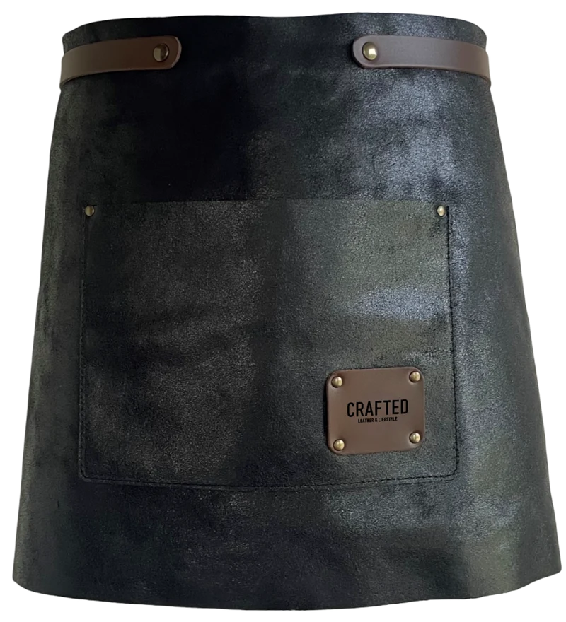 Crafted Leather förkläde kort 65x40 cm svart