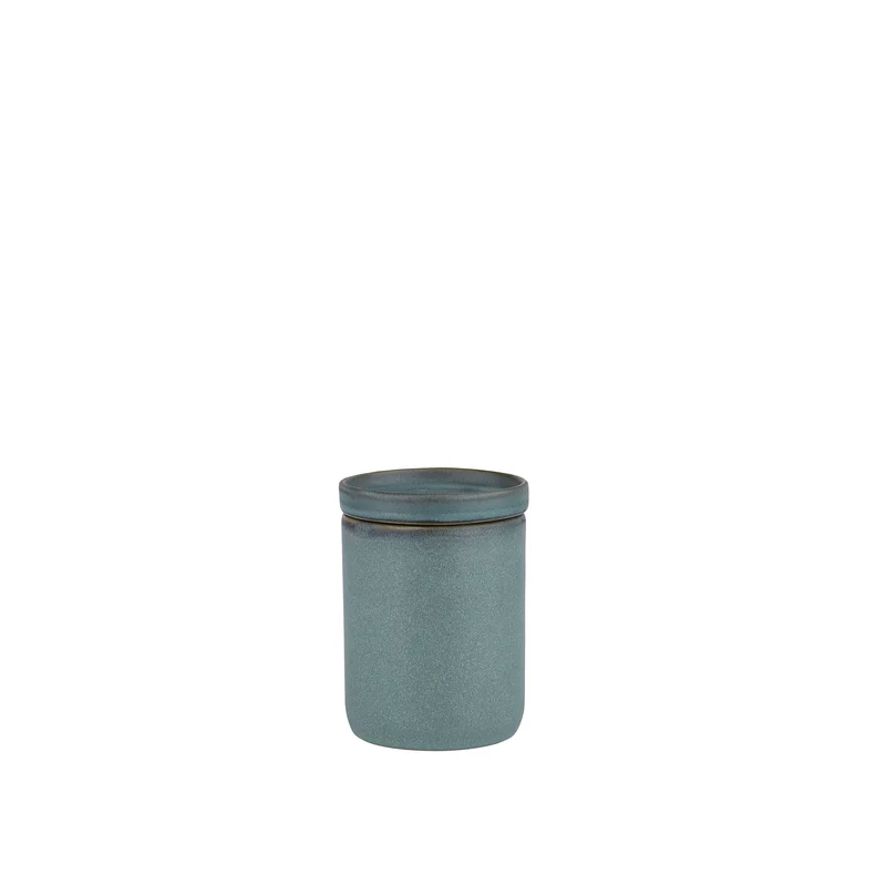Krukke med låg, mint - H: 10,5 cm.