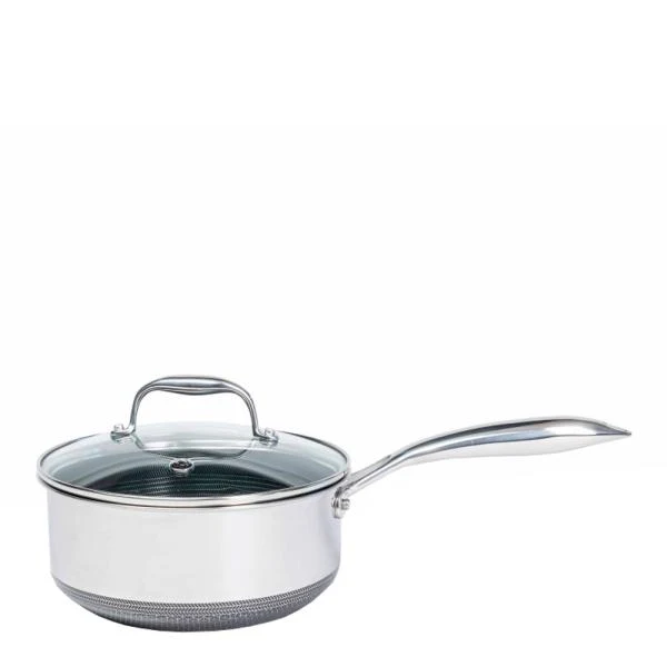 Hexclad Hybrid Kastrull med Lock, 1,9 L Silver/Svart