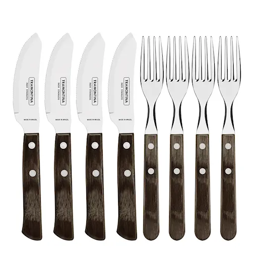 Tramontina Polywood pizzasett 8 delar mörk brun